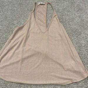 FREE PEOPLE INTIMATELY CHAMPAGNE FLOWY TANK TOP SIZE XS